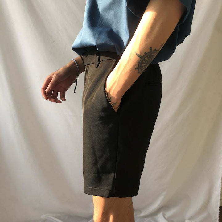 Elastic Band Suit Shorts