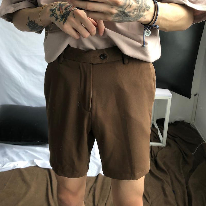 Elastic Band Suit Shorts