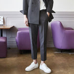 Elastic Cropped Suit Pants