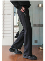 Elastic Embroidered Casual Long Pants