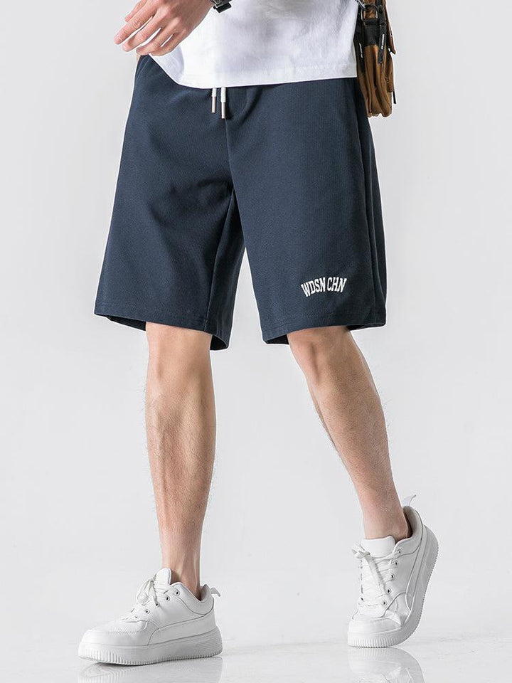 Elastic Lettres Print Sports Short