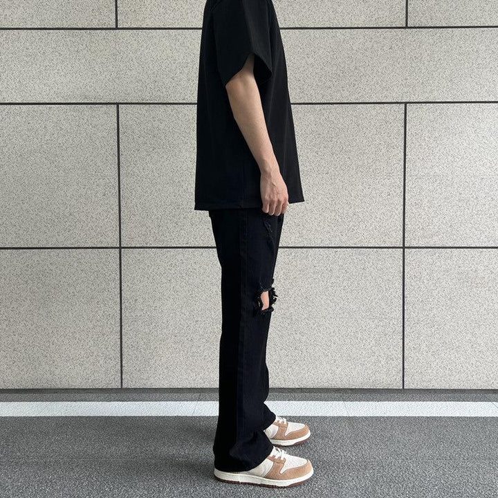 Elastic Ripped Jeans
