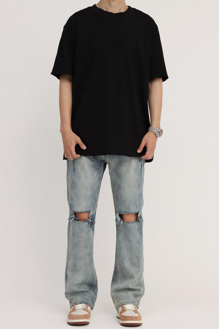 Elastic Ripped Jeans