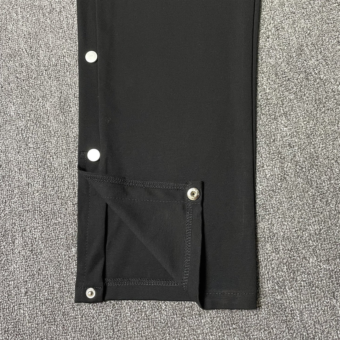 Elastic Straight Slit Pants