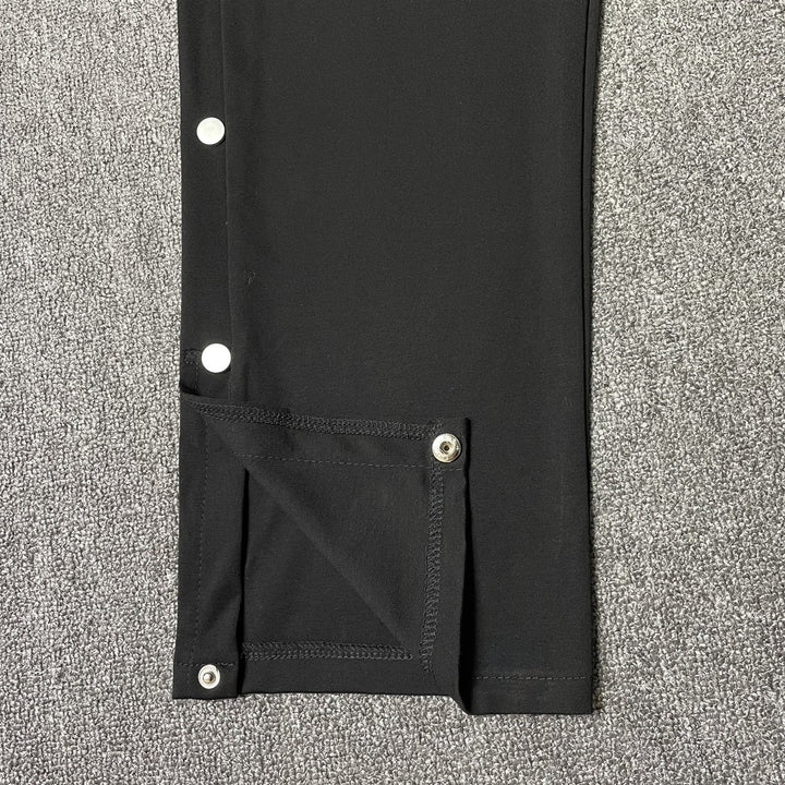 Elastic Straight Slit Pants