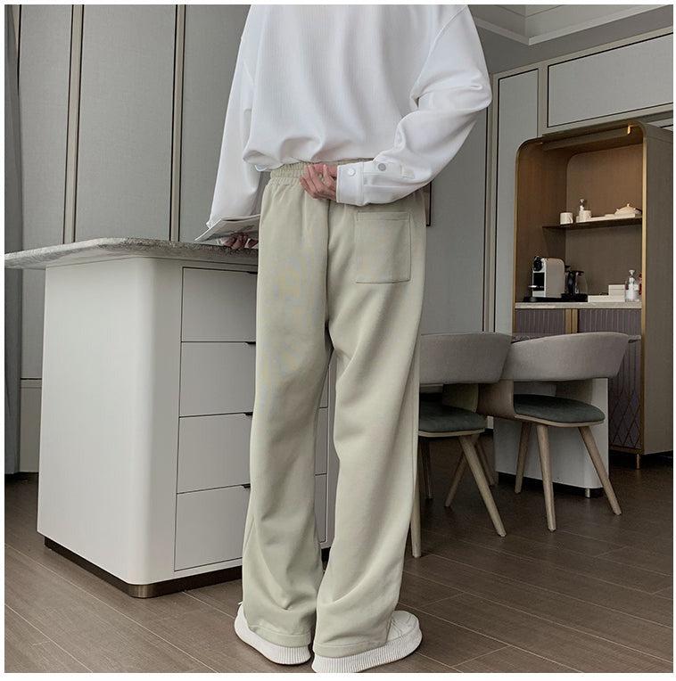 Elastic Waist Straight Track Pants