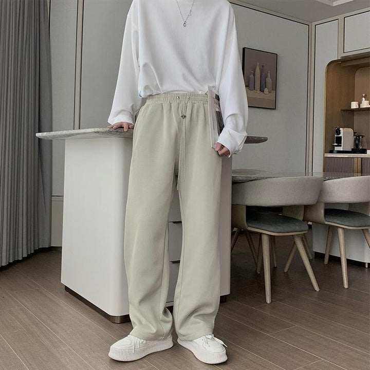 Elastic Waist Straight Track Pants