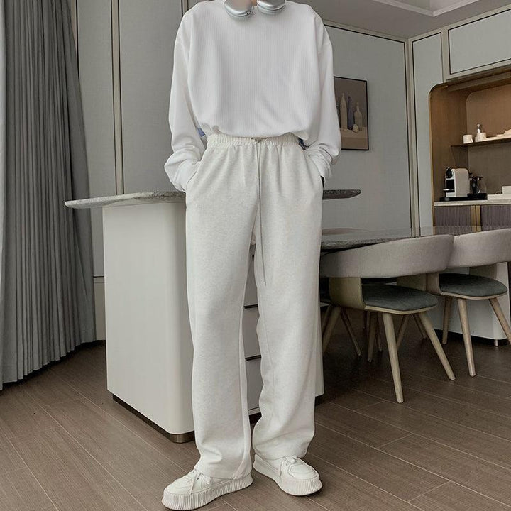 Elastic Waist Straight Track Pants