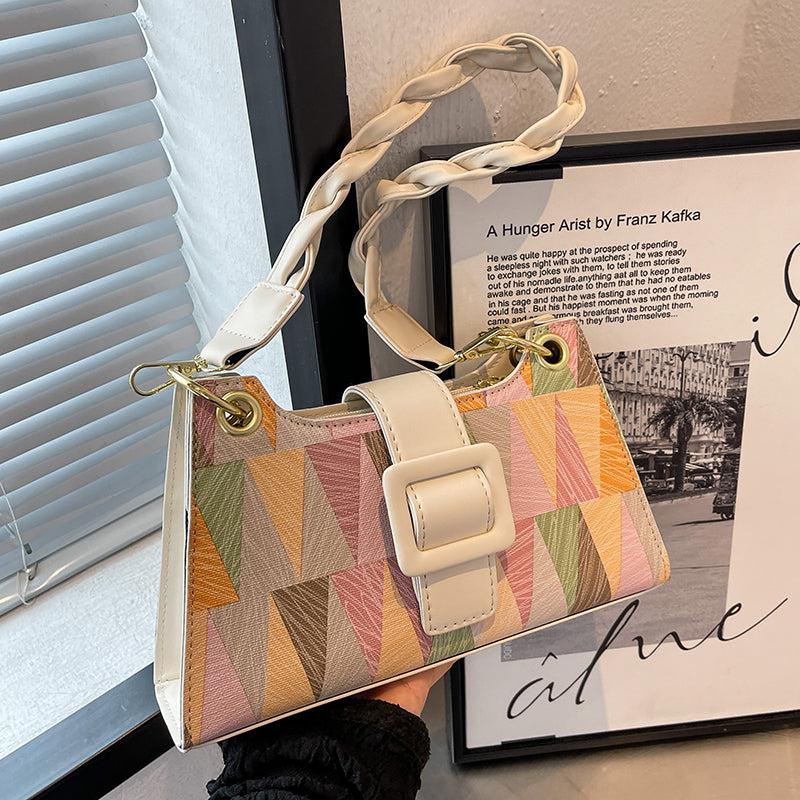 Faux Leather Baguette Bag