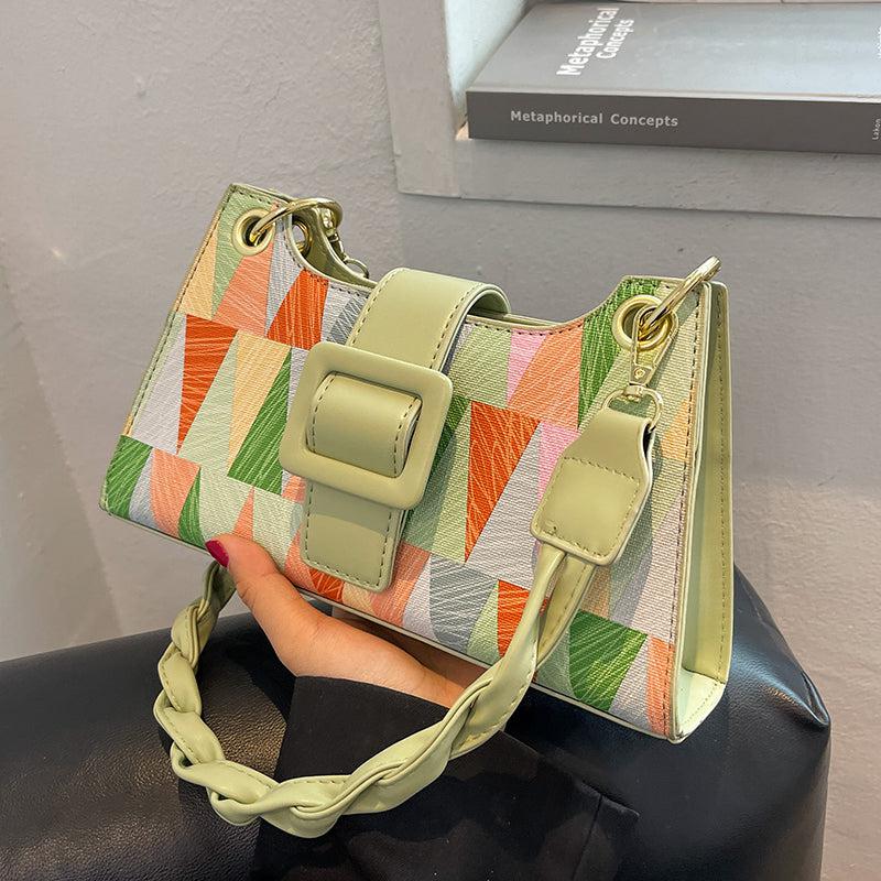 Faux Leather Baguette Bag