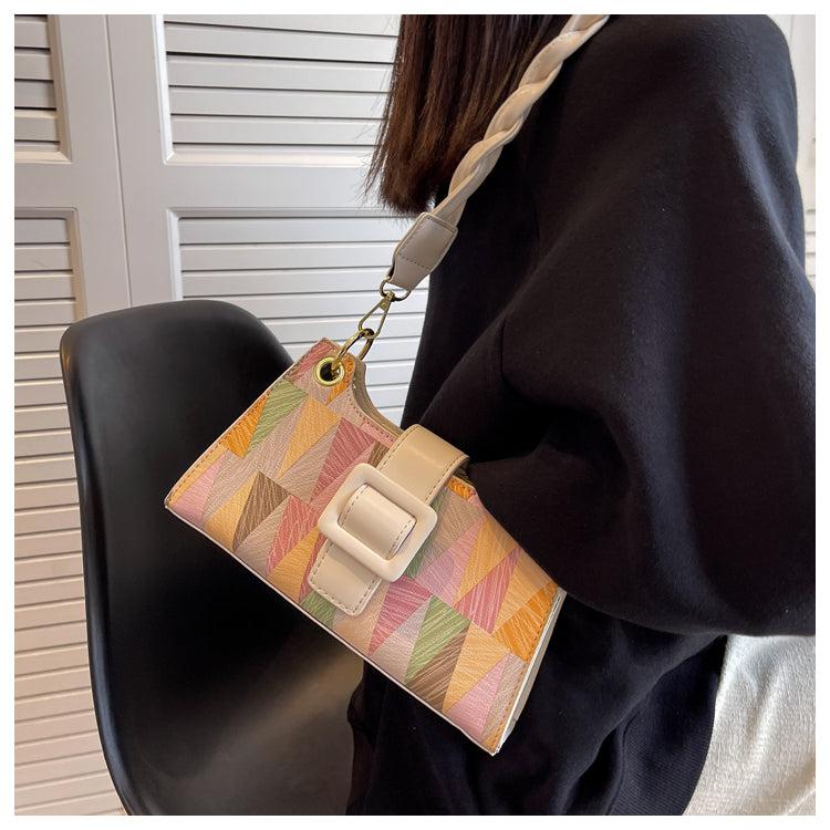 Faux Leather Baguette Bag