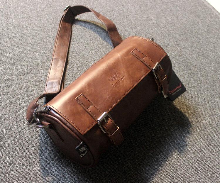 Faux Leather Barrel Bag