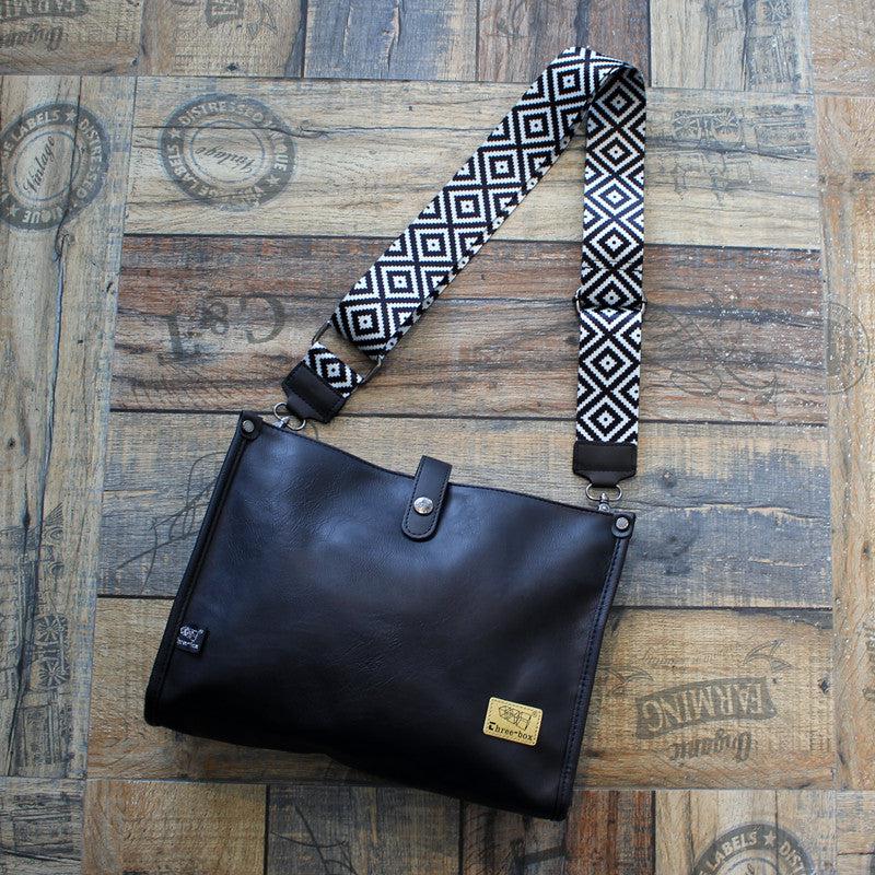 Faux Leather Black Crossbody Bag