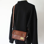 Faux Leather Flap Crossbody Bag