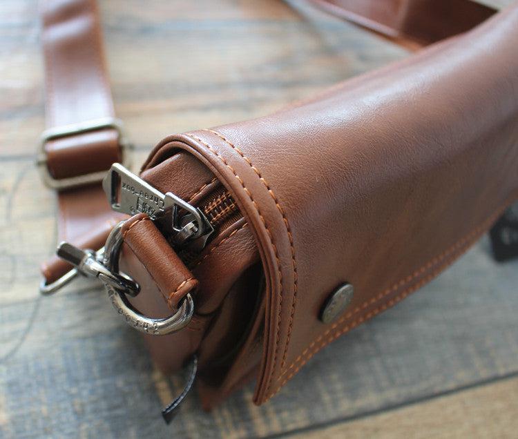 Faux Leather Flap Crossbody Bag
