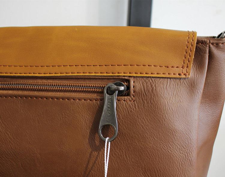 Faux Leather Horizontal Flap Bag