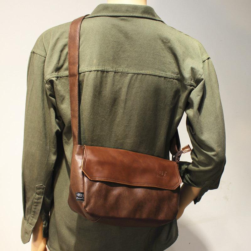 Faux Leather Horizontal Flap Bag