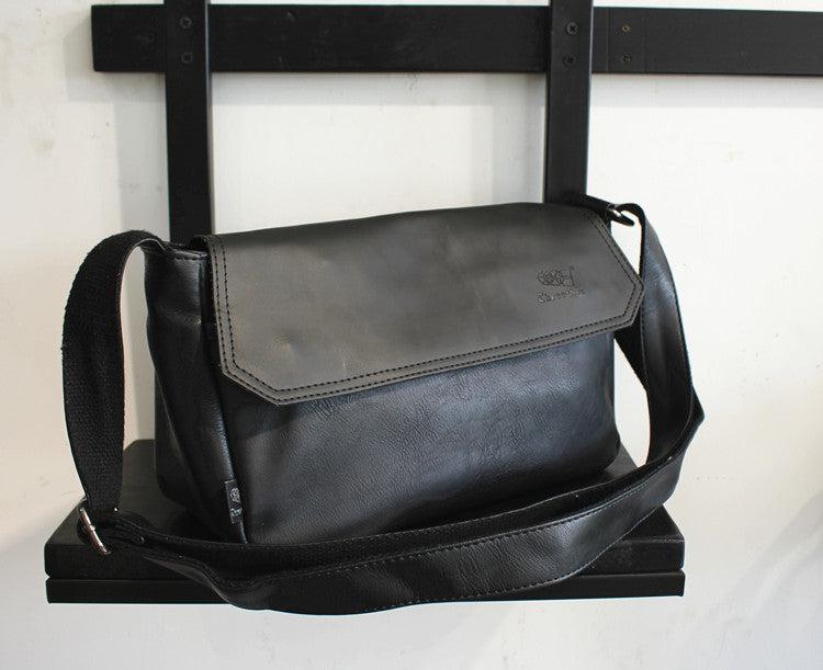 Faux Leather Horizontal Flap Bag
