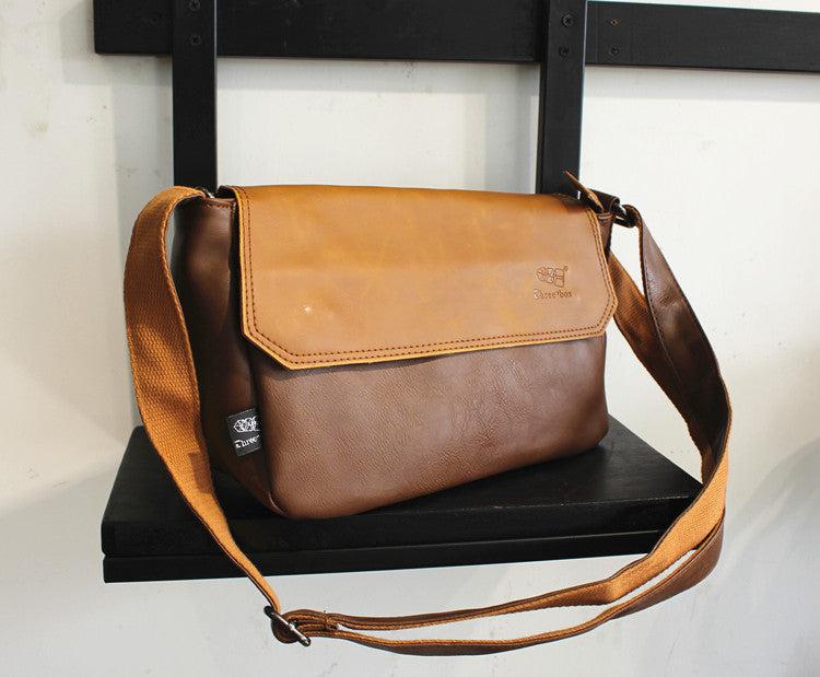 Faux Leather Horizontal Flap Bag