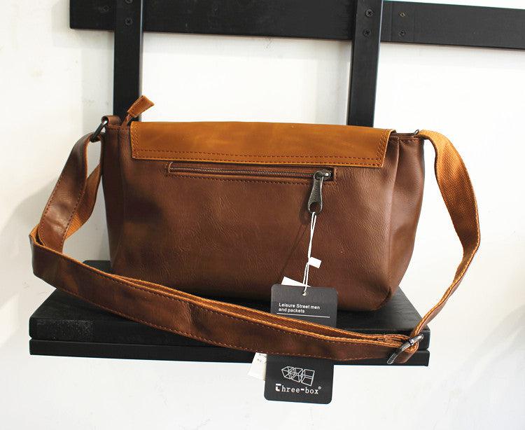 Faux Leather Horizontal Flap Bag