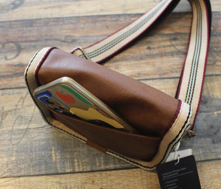 Faux Leather Messenger Bag