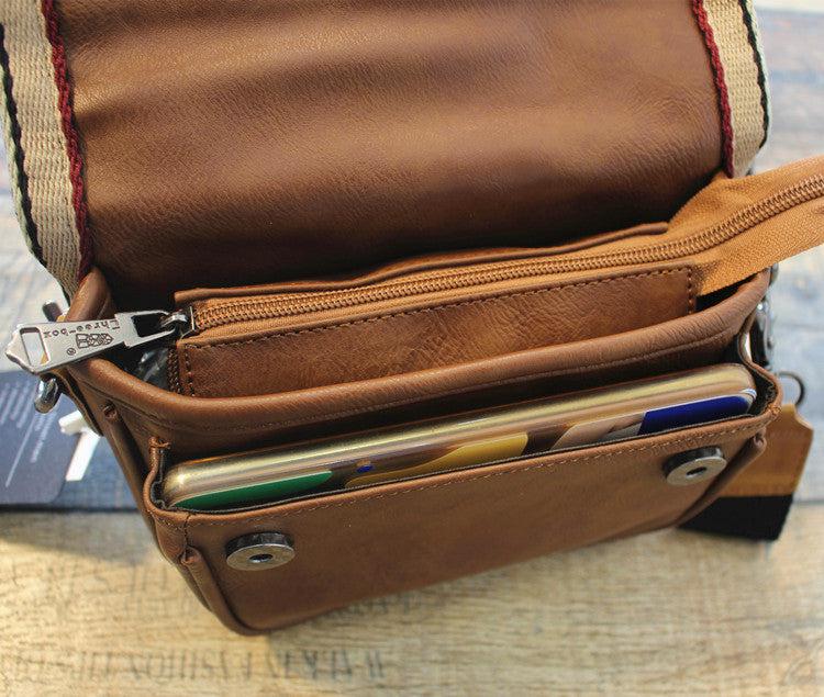 Faux Leather Messenger Bag