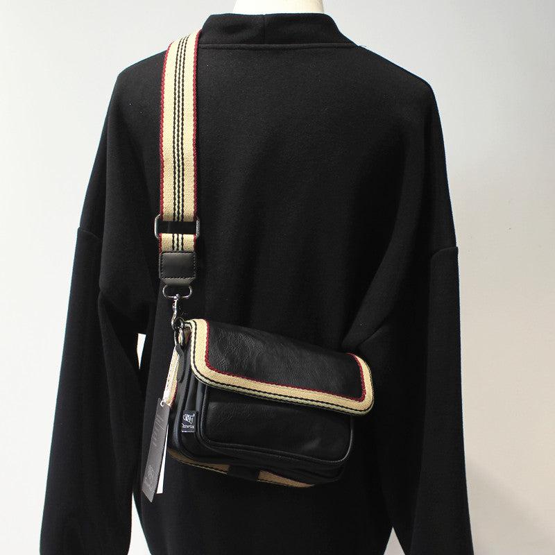 Faux Leather Messenger Bag