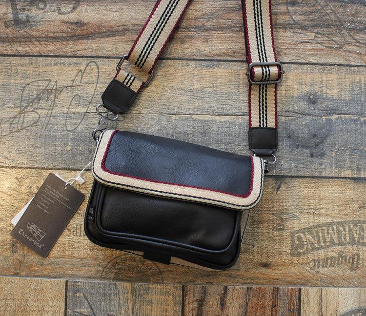 Faux Leather Messenger Bag