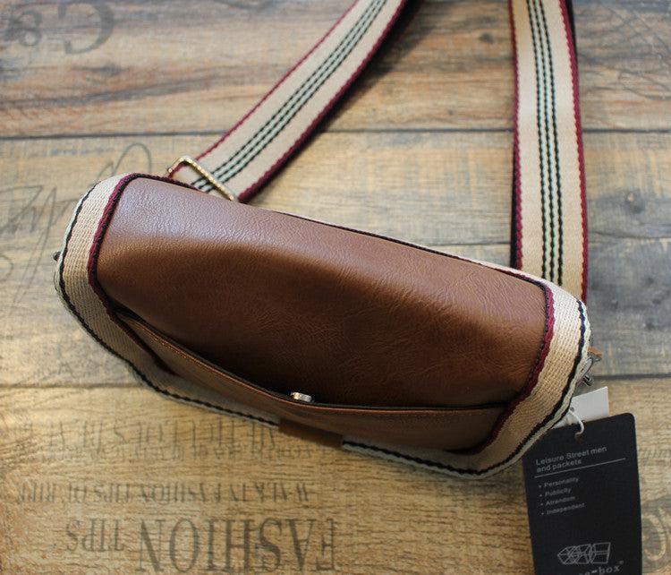 Faux Leather Messenger Bag