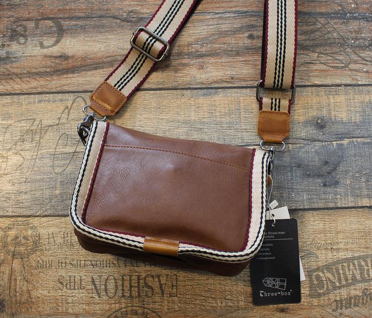 Faux Leather Messenger Bag