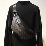 Faux Leather Plaid Hobo Bag