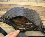 Faux Leather Plaid Hobo Bag
