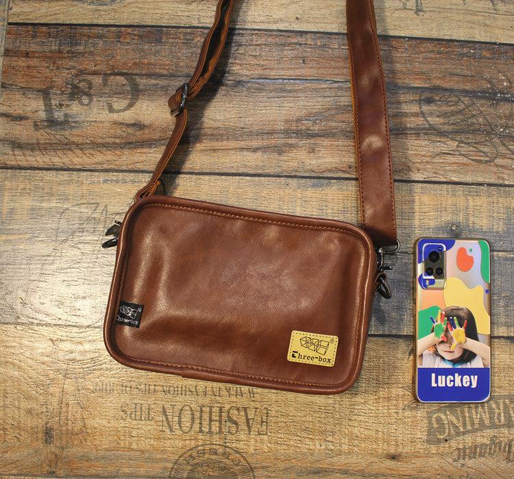 Faux Leather Square Crossbody Bag