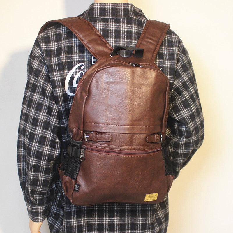 Faux Leather Travel Backpack