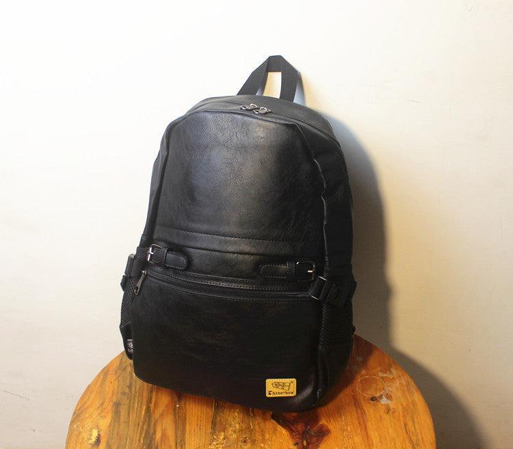 Faux Leather Travel Backpack