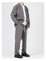 Faux Suede Drape Casual Pants