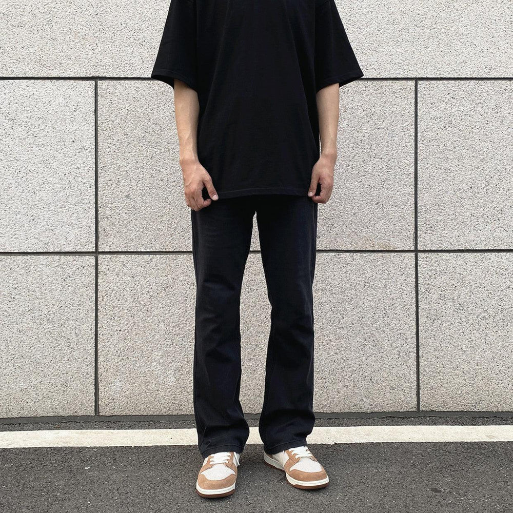 Flared Slim Basic Black Jeans