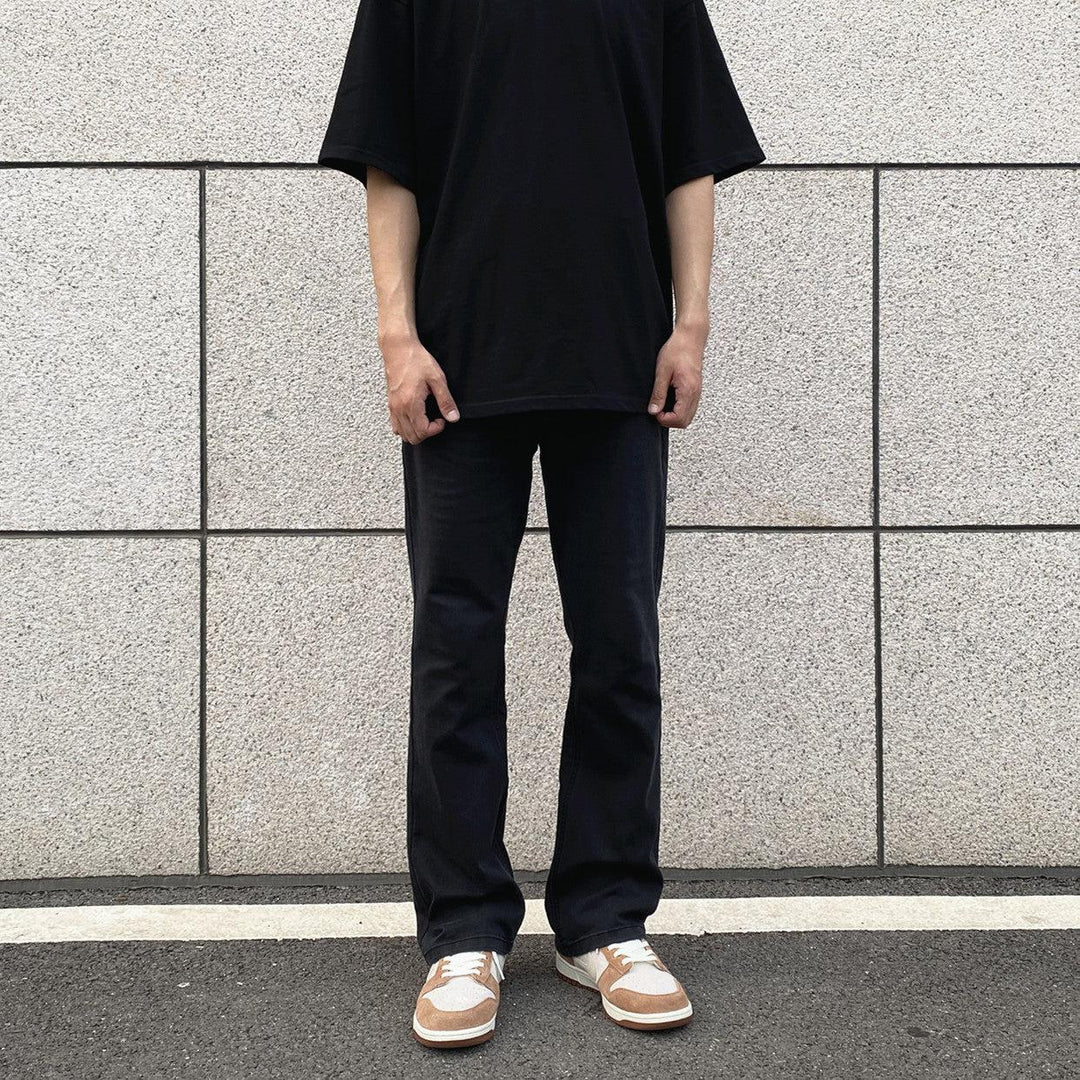 Flared Slim Basic Black Jeans