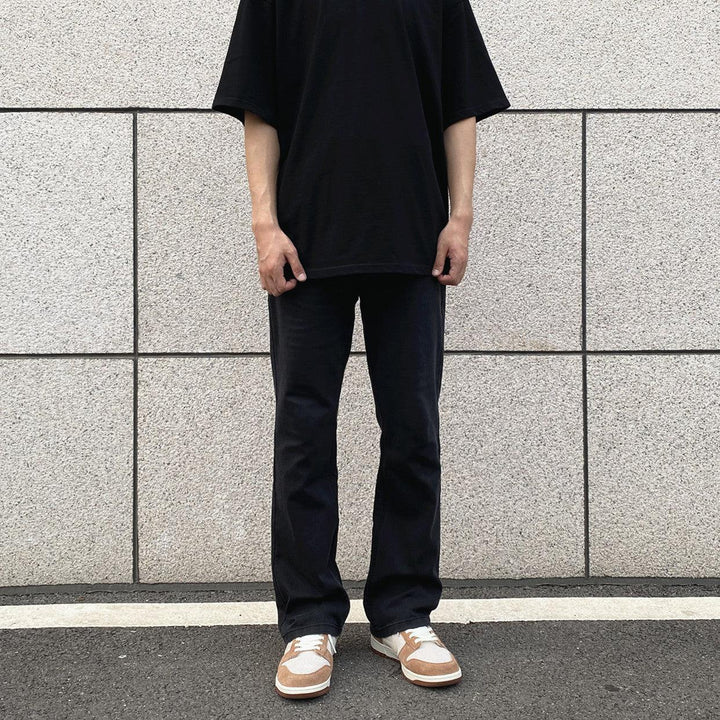 Flared Slim Basic Black Jeans