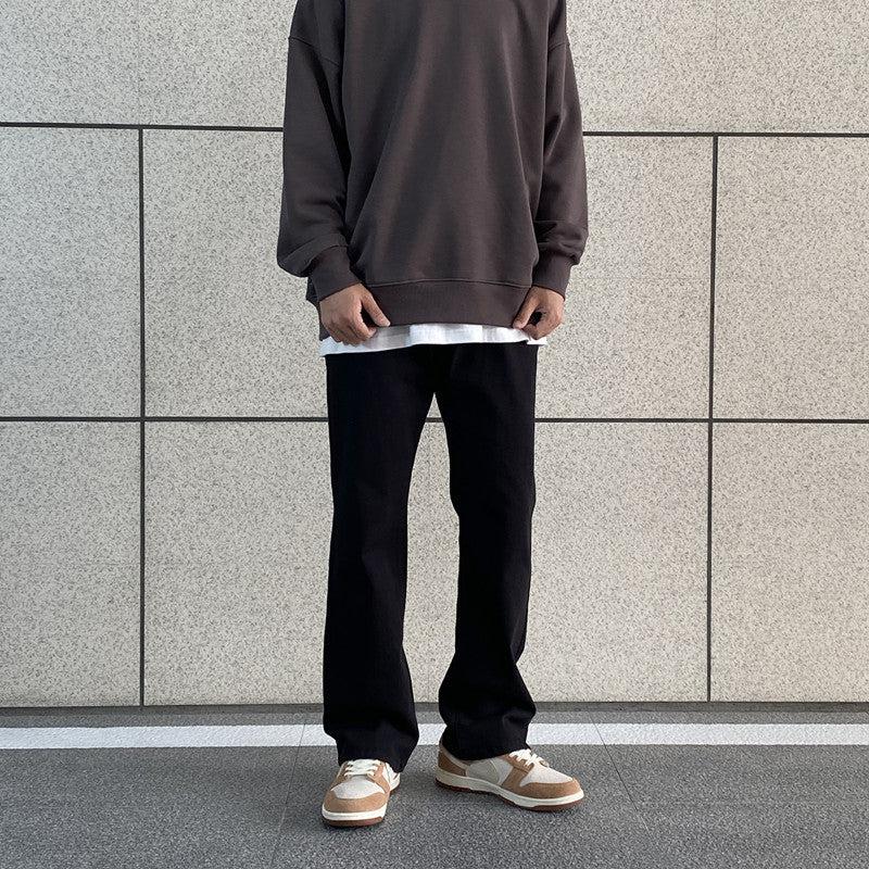 Flared Slim Basic Black Jeans