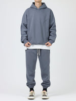 Fleece Plus Velvet Stitching Button Hooded Sweater