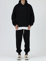 Fleece Plus Velvet Stitching Button Hooded Sweater