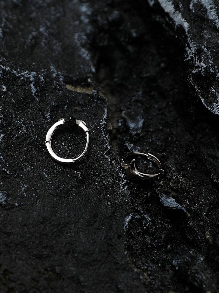 Four Pointed Star Hoop Earrings