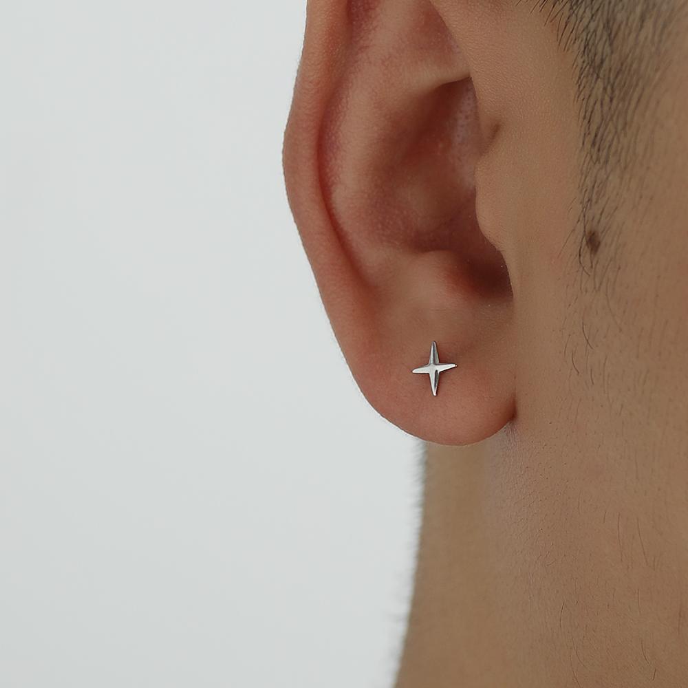Star silver earrings on sale