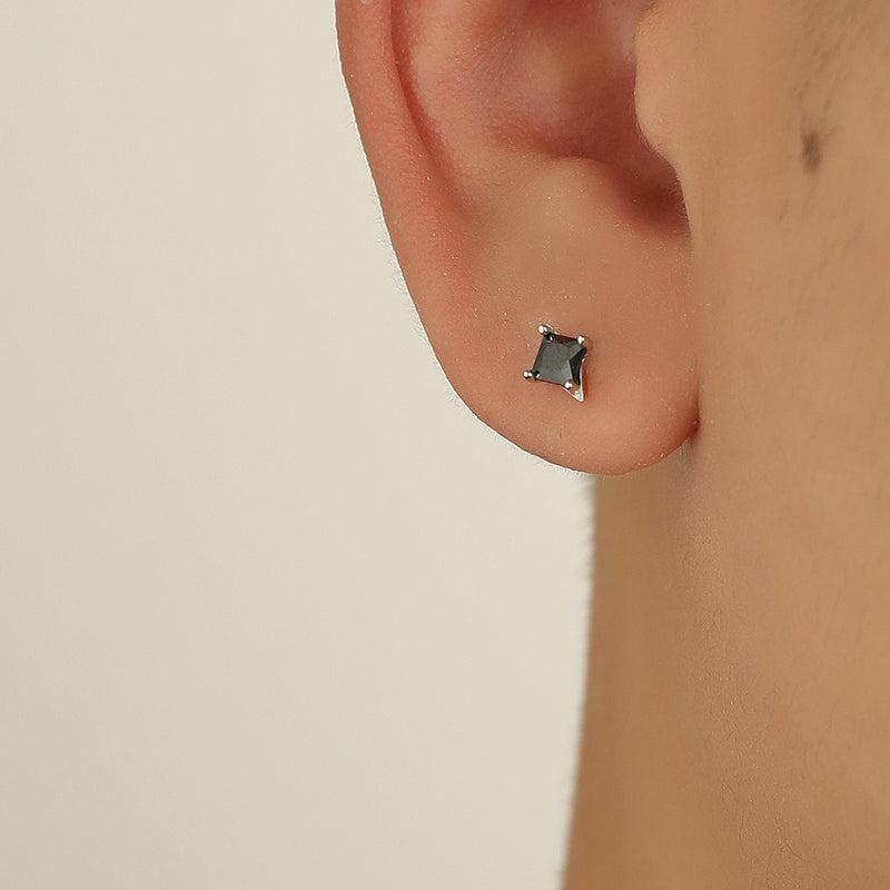 Four Pointed Star Zircon Stud Earrings