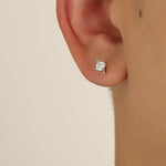 Four Pointed Star Zircon Stud Earrings