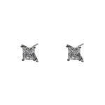 Four Pointed Star Zircon Stud Earrings