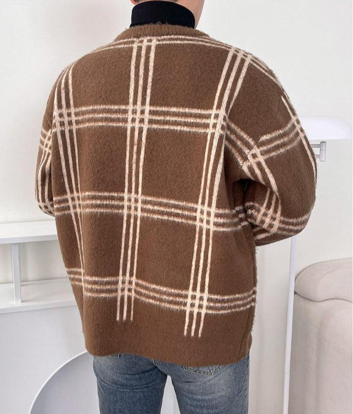 Full Zip Round Neck Knit Cardigan