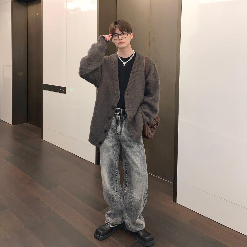 Gray Straight Leg Jeans