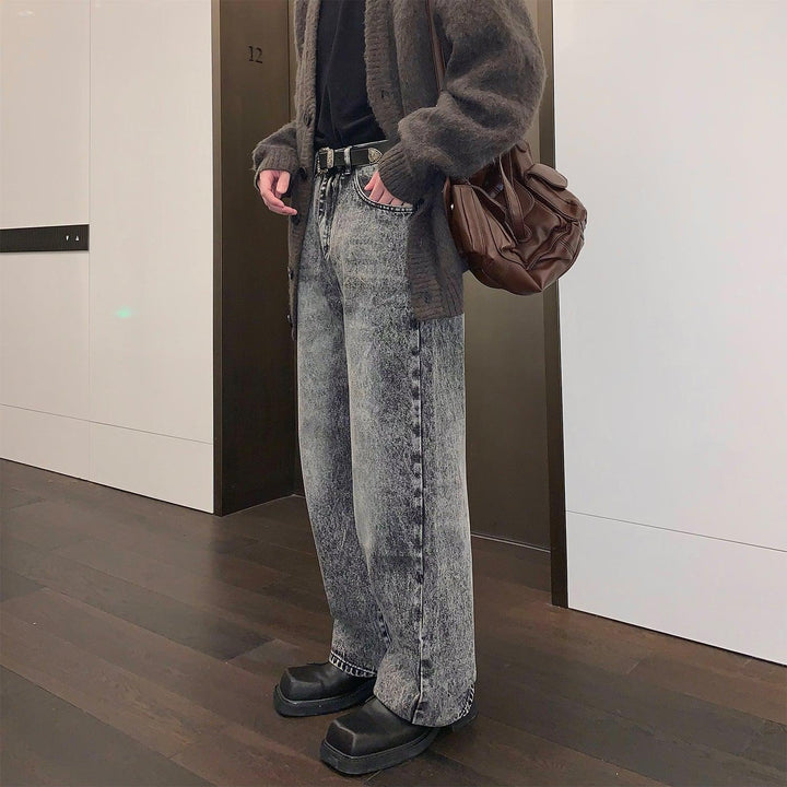 Gray Straight Leg Jeans